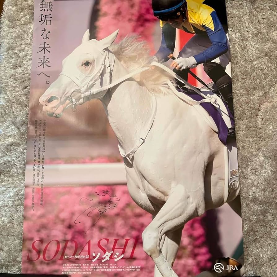 ソダシ⭐︎JRAヒーロー列伝ソダシポスター⭐︎須貝調教師直筆サイン入り Amazon.co.jp: ソダシ︎JRAヒーロー列伝ソダシポスター︎須貝